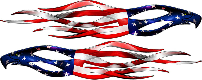 American Flag Eagle Flames Boat Vinyl Graphic Decals
